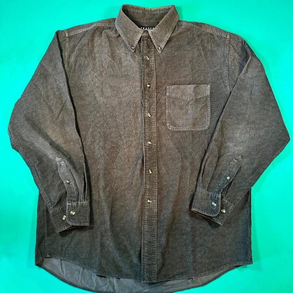 Vintage 90s grey corduroy shirt rugged vintage 90s button up gray corduroy shirt